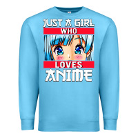 Ocean Blue just a girl who loves anime japanese cute Premium Sweatshirt - artisFamous