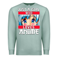 Seafoam just a girl who loves anime japanese cute Premium Sweatshirt - artisFamous