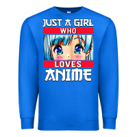 True Royal just a girl who loves anime japanese cute Premium Sweatshirt - artisFamous