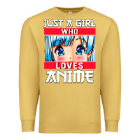 Antique Gold just a girl who loves anime japanese cute Premium Sweatshirt - artisFamous