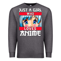 Charcoal Heather just a girl who loves anime japanese cute Premium Sweatshirt - artisFamous