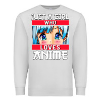 Dove Grey just a girl who loves anime japanese cute Premium Sweatshirt - artisFamous
