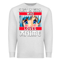 Oatmeal Heather just a girl who loves anime japanese cute Premium Sweatshirt - artisFamous