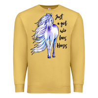 Antique Gold just a girl who loves horses Premium Sweatshirt - artisFamous