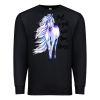 Black just a girl who loves horses Premium Sweatshirt - artisFamous
