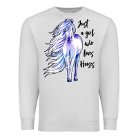 Dove Grey just a girl who loves horses Premium Sweatshirt - artisFamous