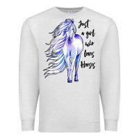 Oatmeal Heather just a girl who loves horses Premium Sweatshirt - artisFamous