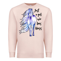 Pale Pink just a girl who loves horses Premium Sweatshirt - artisFamous