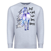 Heather Grey just a girl who loves horses Premium Sweatshirt - artisFamous