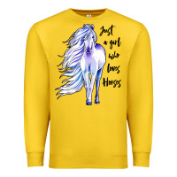 Lemon just a girl who loves horses Premium Sweatshirt - artisFamous