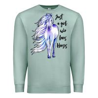 Seafoam just a girl who loves horses Premium Sweatshirt - artisFamous
