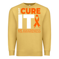 Antique Gold just cure it ms multiple sclerosis awareness Premium Sweatshirt - artisFamous