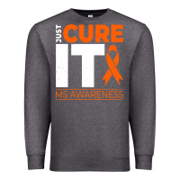 Charcoal Heather just cure it ms multiple sclerosis awareness Premium Sweatshirt - artisFamous