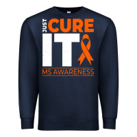 Navy just cure it ms multiple sclerosis awareness Premium Sweatshirt - artisFamous