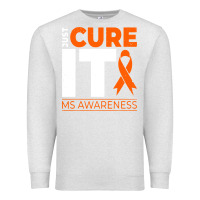 Oatmeal Heather just cure it ms multiple sclerosis awareness Premium Sweatshirt - artisFamous