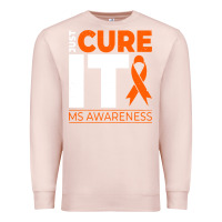 Pale Pink just cure it ms multiple sclerosis awareness Premium Sweatshirt - artisFamous