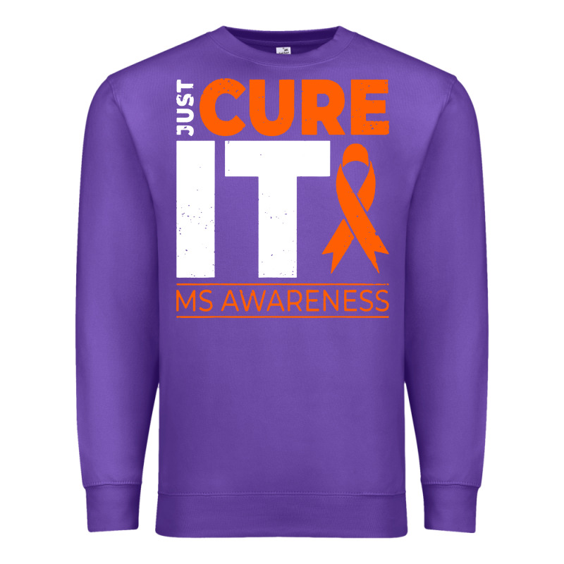 Just Cure It Ms Multiple Sclerosis Awareness Premium Sweatshirt by artisFamous | Teevron