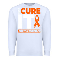 White just cure it ms multiple sclerosis awareness Premium Sweatshirt - artisFamous
