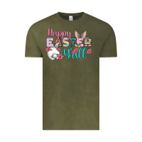 Vintage Olive Happy Easter Y'all Vintage Tee - BundleAndBundleShop