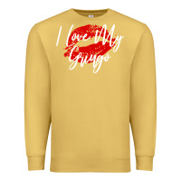 Antique Gold kiss lips i love my gringo wife girlfriend premium Premium Sweatshirt - artisFamous