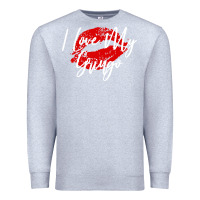 Heather Grey kiss lips i love my gringo wife girlfriend premium Premium Sweatshirt - artisFamous