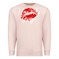 Pale Pink kiss lips i love my gringo wife girlfriend premium Premium Sweatshirt - artisFamous