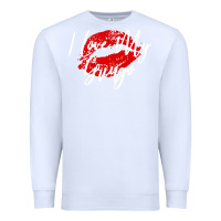White kiss lips i love my gringo wife girlfriend premium Premium Sweatshirt - artisFamous
