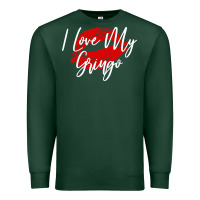 Sports Green kiss lips i love my gringo wife girlfriend premium Premium Sweatshirt - artisFamous