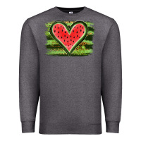 Charcoal Heather Watermelon Heart Premium Sweatshirt - artisFamous