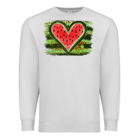 Dove Grey Watermelon Heart Premium Sweatshirt - artisFamous