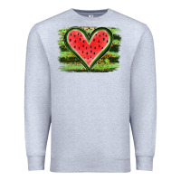 Heather Grey Watermelon Heart Premium Sweatshirt - artisFamous