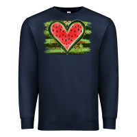 Navy Watermelon Heart Premium Sweatshirt - artisFamous