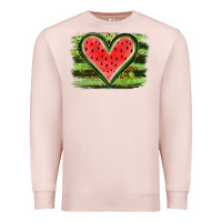 Pale Pink Watermelon Heart Premium Sweatshirt - artisFamous