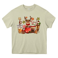 Mossy christmas reindeer coffee Heavy Core Tee - CowGirlArtShop