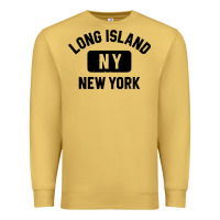 Antique Gold long island ny gym style distressed amber print Premium Sweatshirt - artisFamous