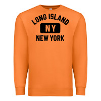 Carrot long island ny gym style distressed amber print Premium Sweatshirt - artisFamous