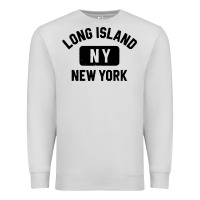 Dove Grey long island ny gym style distressed amber print Premium Sweatshirt - artisFamous