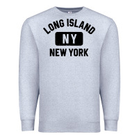 Heather Grey long island ny gym style distressed amber print Premium Sweatshirt - artisFamous