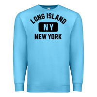 Ocean Blue long island ny gym style distressed amber print Premium Sweatshirt - artisFamous