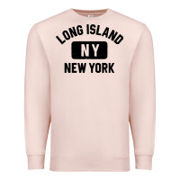 Pale Pink long island ny gym style distressed amber print Premium Sweatshirt - artisFamous