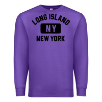 Purple long island ny gym style distressed amber print Premium Sweatshirt - artisFamous