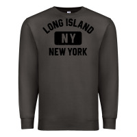 Smoke long island ny gym style distressed amber print Premium Sweatshirt - artisFamous