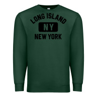 Sports Green long island ny gym style distressed amber print Premium Sweatshirt - artisFamous