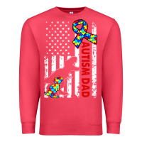 Cardinal mens distressed dinosaur autism dad usa flag Premium Sweatshirt - artisFamous