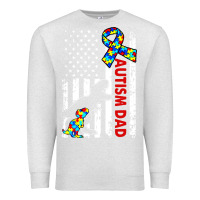 Oatmeal Heather mens distressed dinosaur autism dad usa flag Premium Sweatshirt - artisFamous