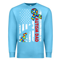 Ocean Blue mens distressed dinosaur autism dad usa flag Premium Sweatshirt - artisFamous