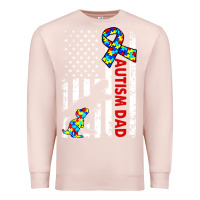 Pale Pink mens distressed dinosaur autism dad usa flag Premium Sweatshirt - artisFamous