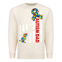 Sandshell mens distressed dinosaur autism dad usa flag Premium Sweatshirt - artisFamous