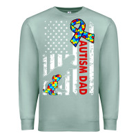 Seafoam mens distressed dinosaur autism dad usa flag Premium Sweatshirt - artisFamous