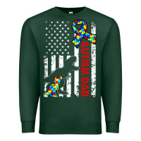 Sports Green mens distressed dinosaur autism dad usa flag Premium Sweatshirt - artisFamous